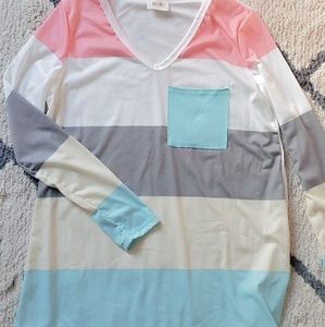 Color block long sleeve shirt